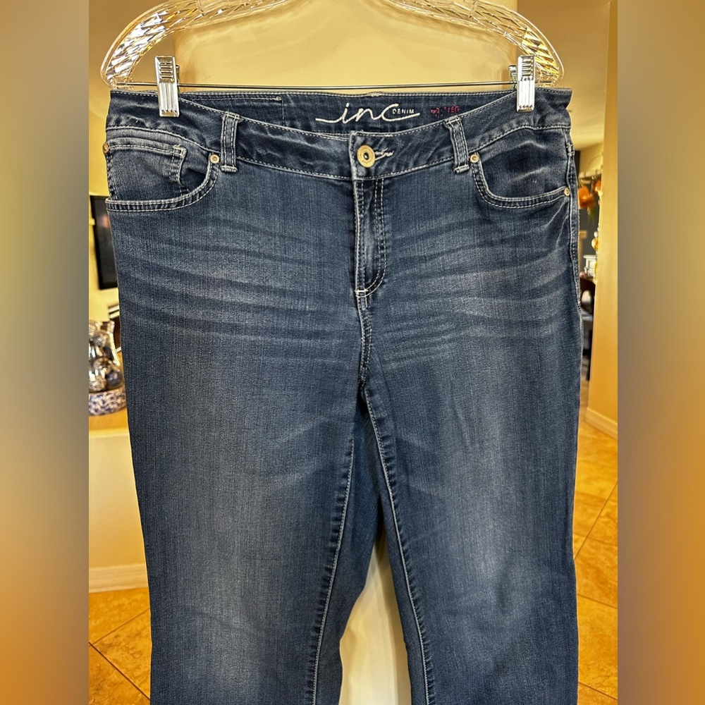 Women’s INC Preloved Denim Bootleg Curvy Fit Jeans, Size 12 - Picture 3 of 15